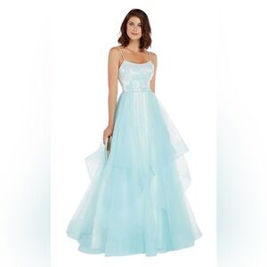 Alyce Paris - Sleeveless Scoop Neck Jacquard Ballgown 60359 Size 6